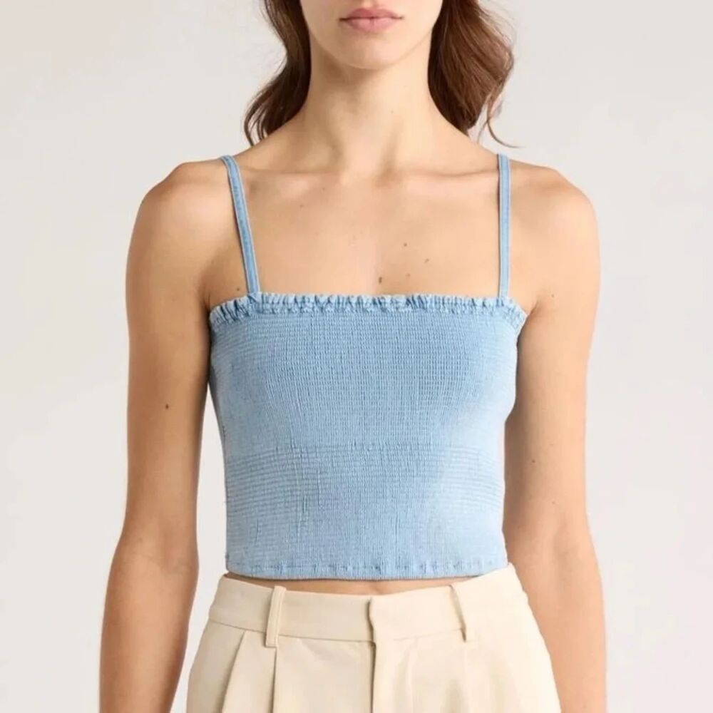 Alice + Olivia Penelope Smocked Tube Top – Denim – Women’s – NWOT